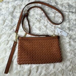 NWT Charming Charlie Faux Leather Desert Sun Brown Crossbody Purse